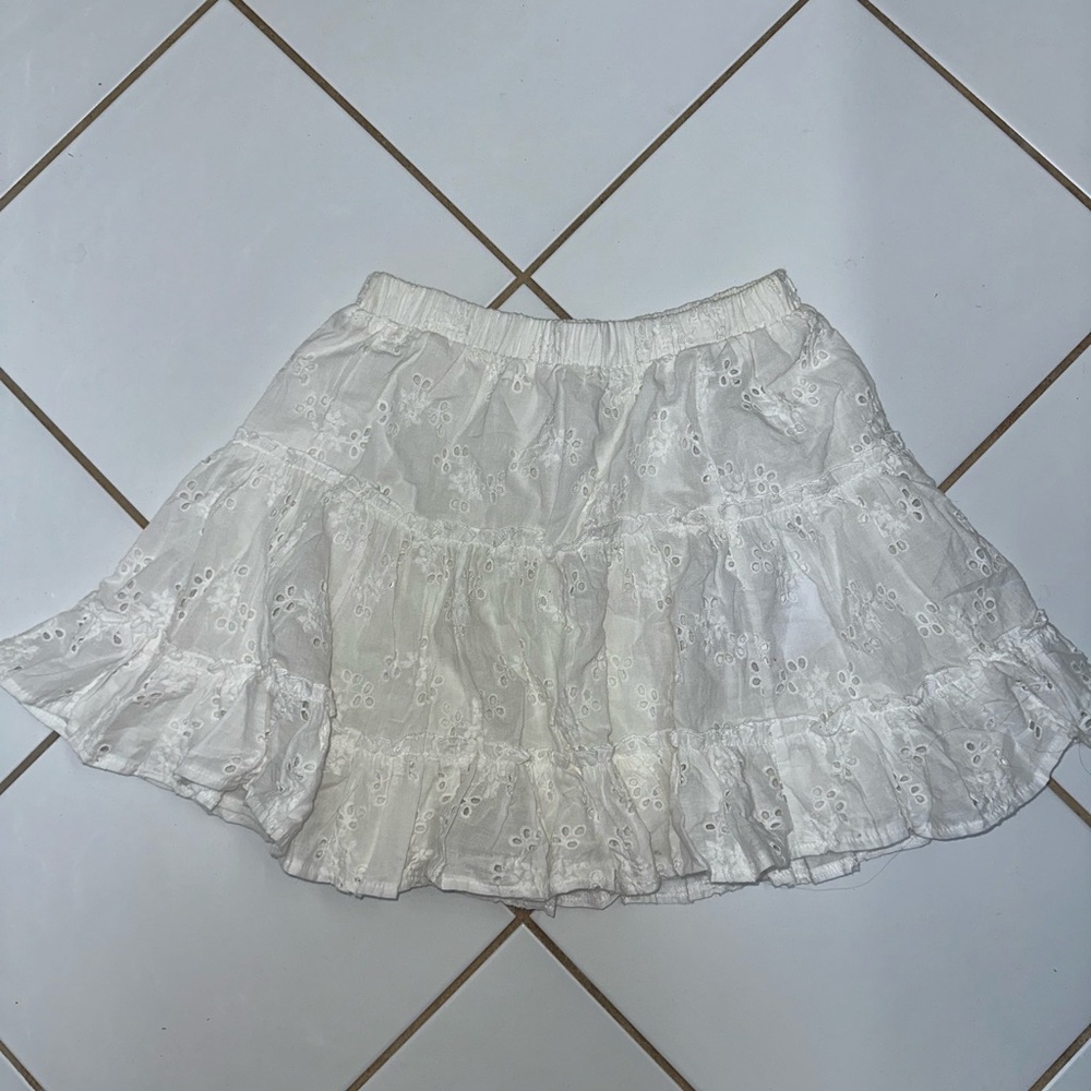 Princess Polly White Eyelet Ruffle Skirt